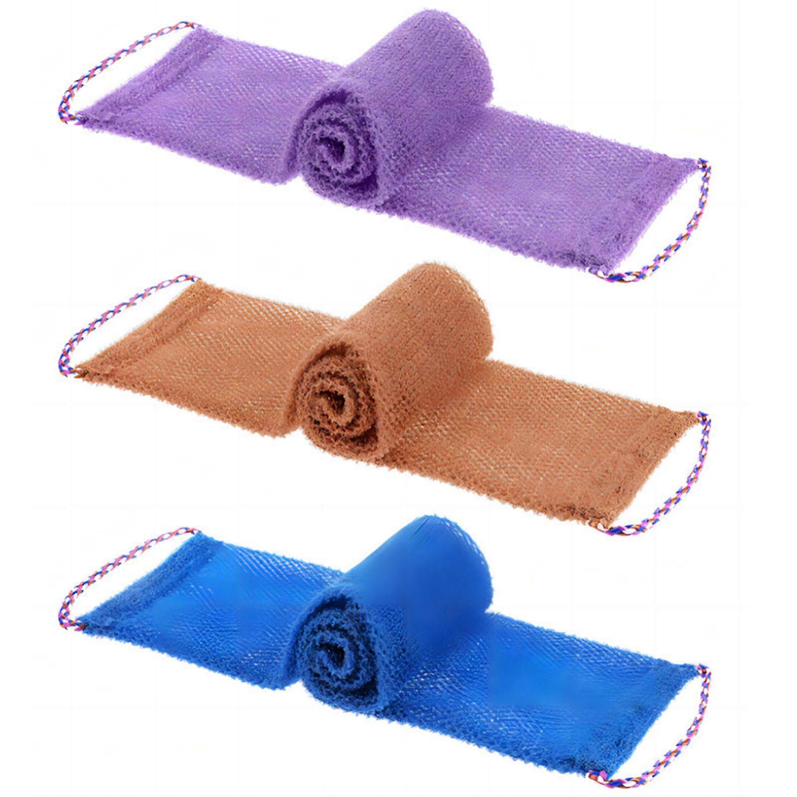 3-Pack African Exfoliating Bath Towel Net, 2025 New Body Back Scrubber Washcloth Net for Shower Bathing
