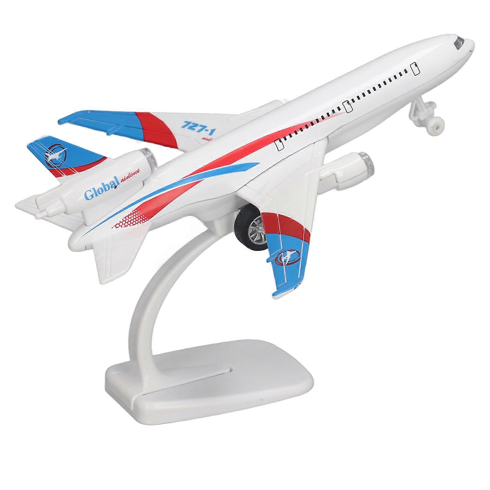 Airplane Simulation Pull Back Function Sounds and Lights Alloy Diecast Aircraft Model Toys for Collection Gifts