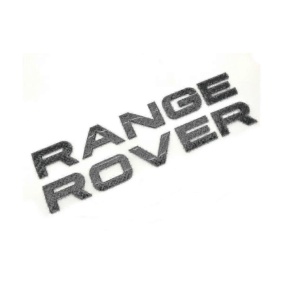 Gloss Carbon Fibre "range Rover" Front Grill Bonnet Badge Emblem Bonnet And Back Boot Lettering Badge