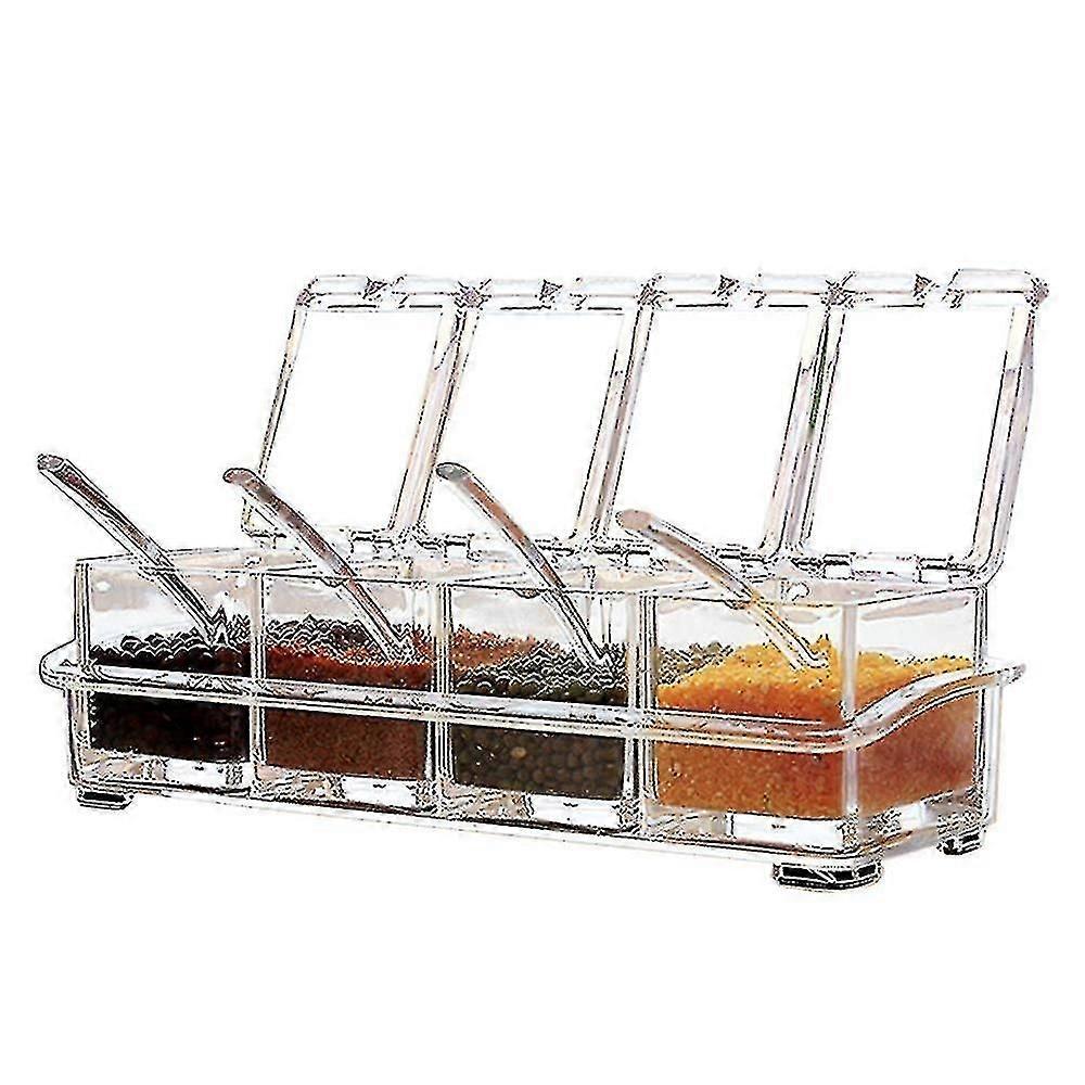 Transparent seasoning storage container