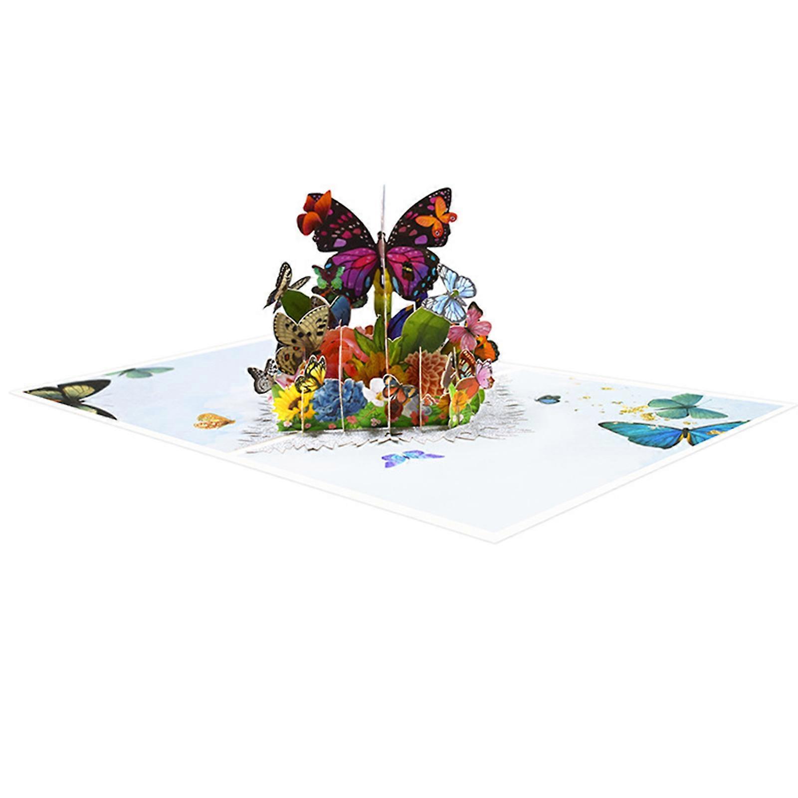 Dancing Butterfly 3D Birthday Flower Card For Birthday Exploding Cards Flower Theme Card 3D Popup Greeting Cards