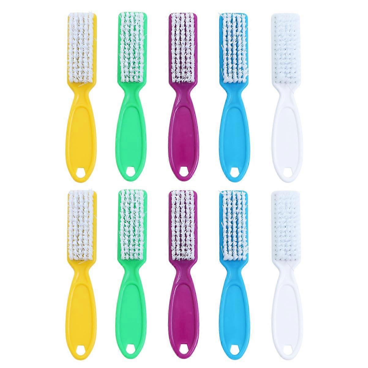 Toenail Cleaner Tool Set 10pcs Nail Brush for Manicure Fingernail Care Random Color Durable and Easy to Use