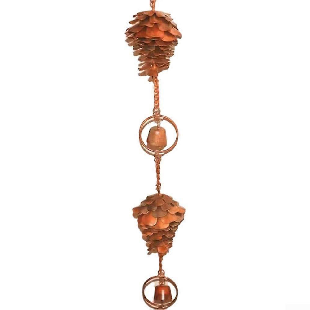 Sturdy Metal Pine Cone Wind Chime Rain Chain Suitable for All Weather