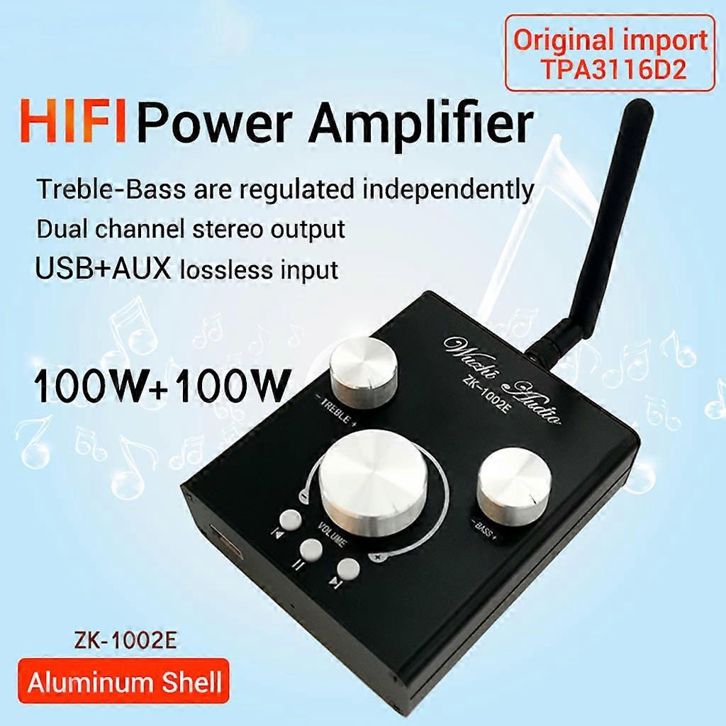 Bluetooth-compatible 5.0 2x100W AUX USB TPA3116 Digital Power Amplifier Board Speaker 2.0 for CH Stereo Wireless Module Multicolor