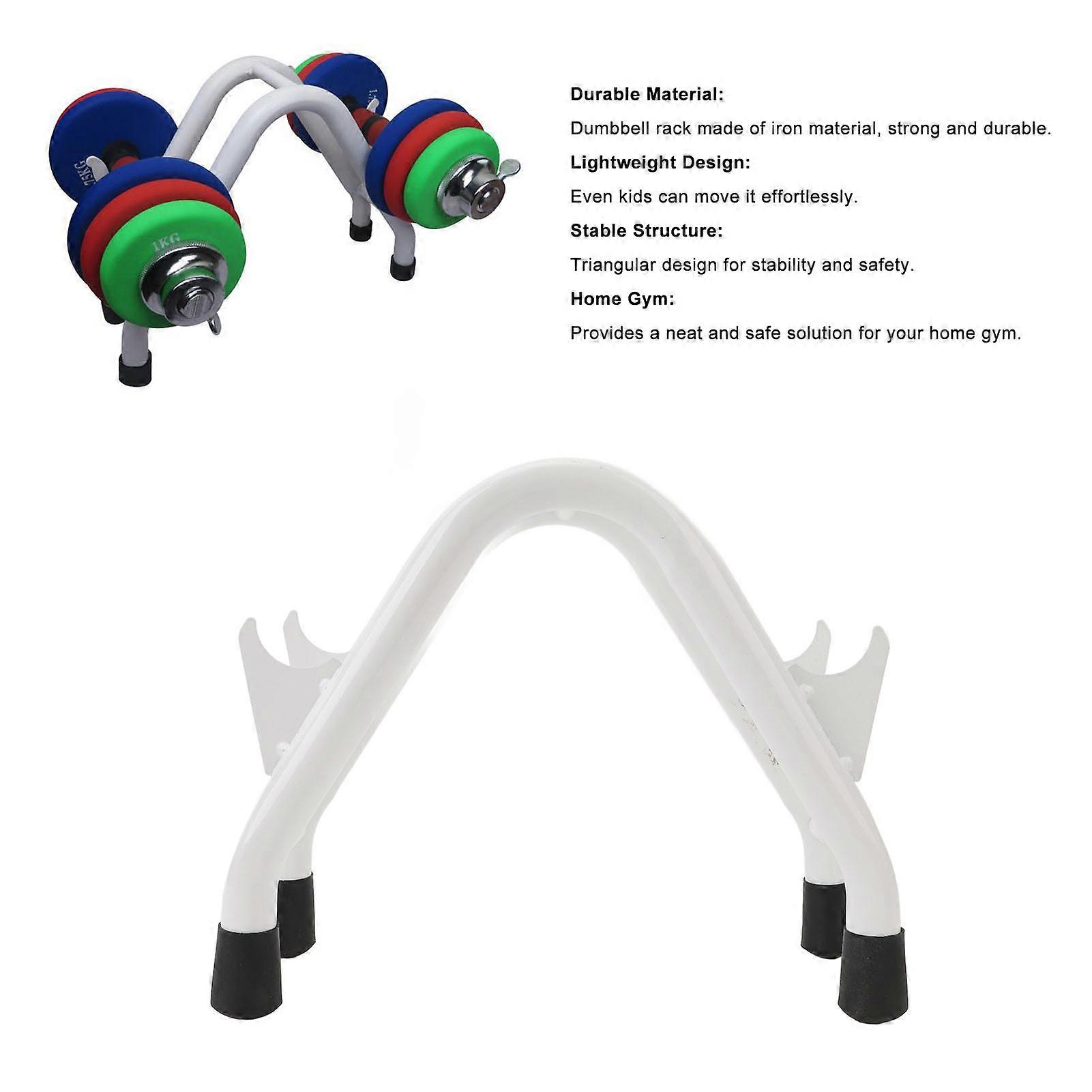 Dumbbell Rack Stand Iron Triangle Rubber Anti Slip 180lb Load Compact  Weight Holder Fitness Accessory for