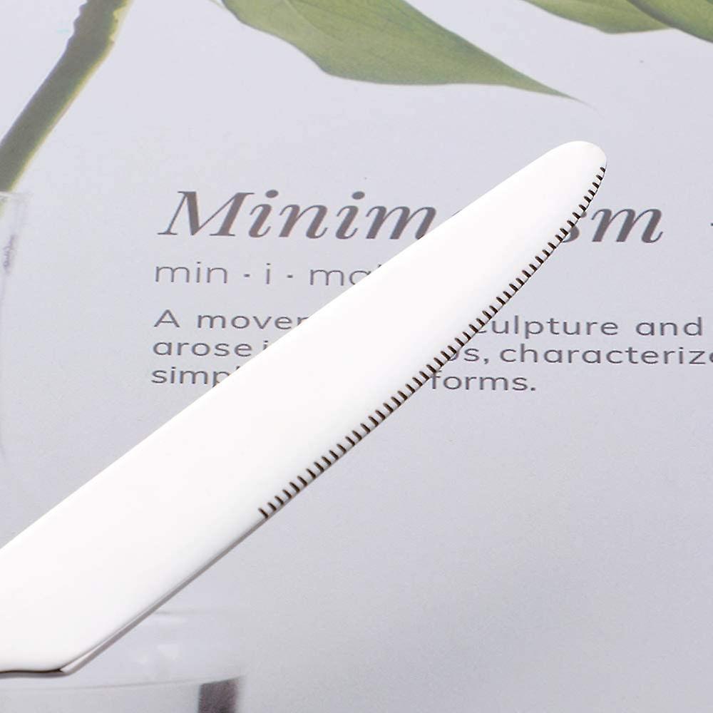 Flatware Set, Stainless Steel Tableware Dinner Knife, Dinner Fork, Dessert Fork, Dinner Spoon, Tea Spoon Things! (Silver, 5 Pieces)