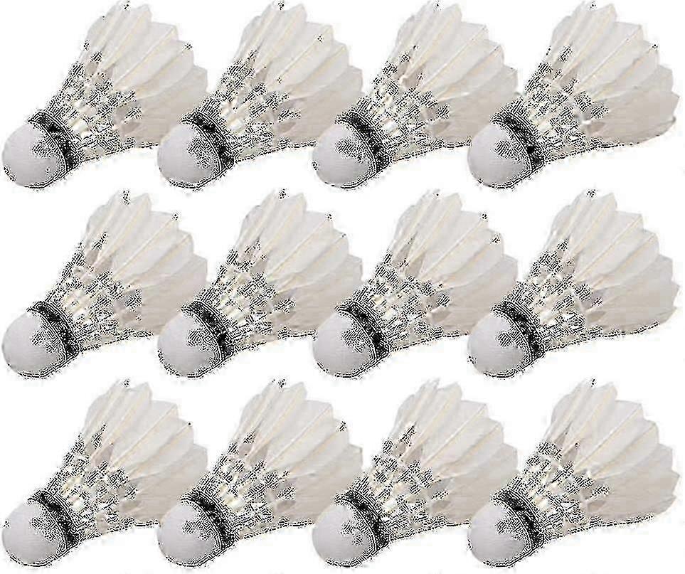 12pcs Professional Feather Badminton Shuttlecocks for Training