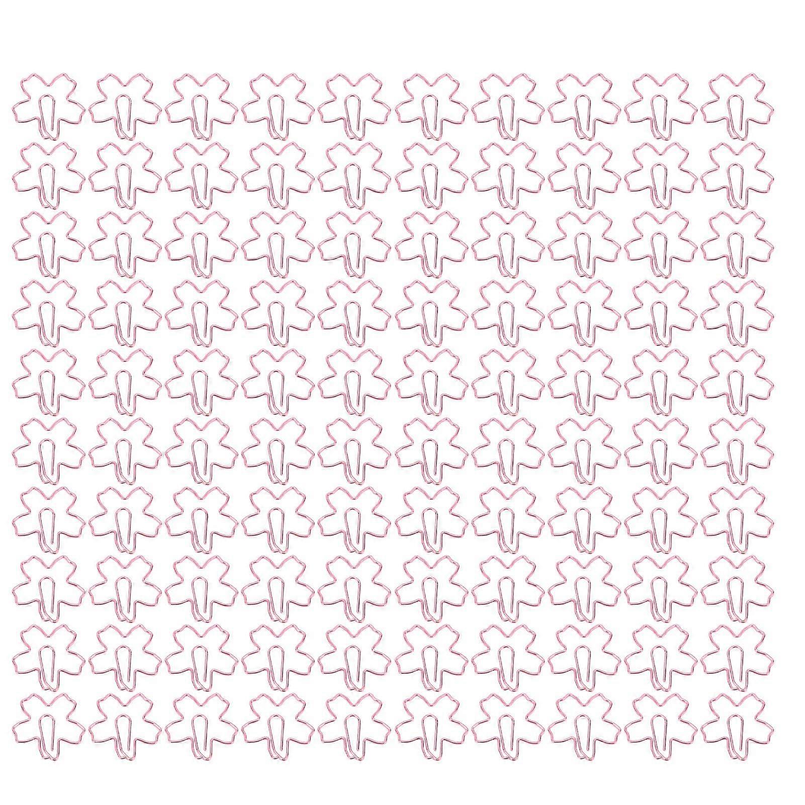 2025 Latest Model  100Pcs Funny Paper Clips Cute Flower Shape Electroplating