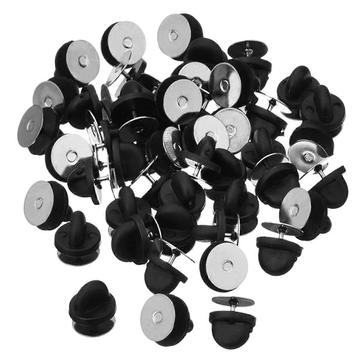 Brooch Backing Holder With Locking Clasp Flat Round Pin Backs For Badges DIY Crafts