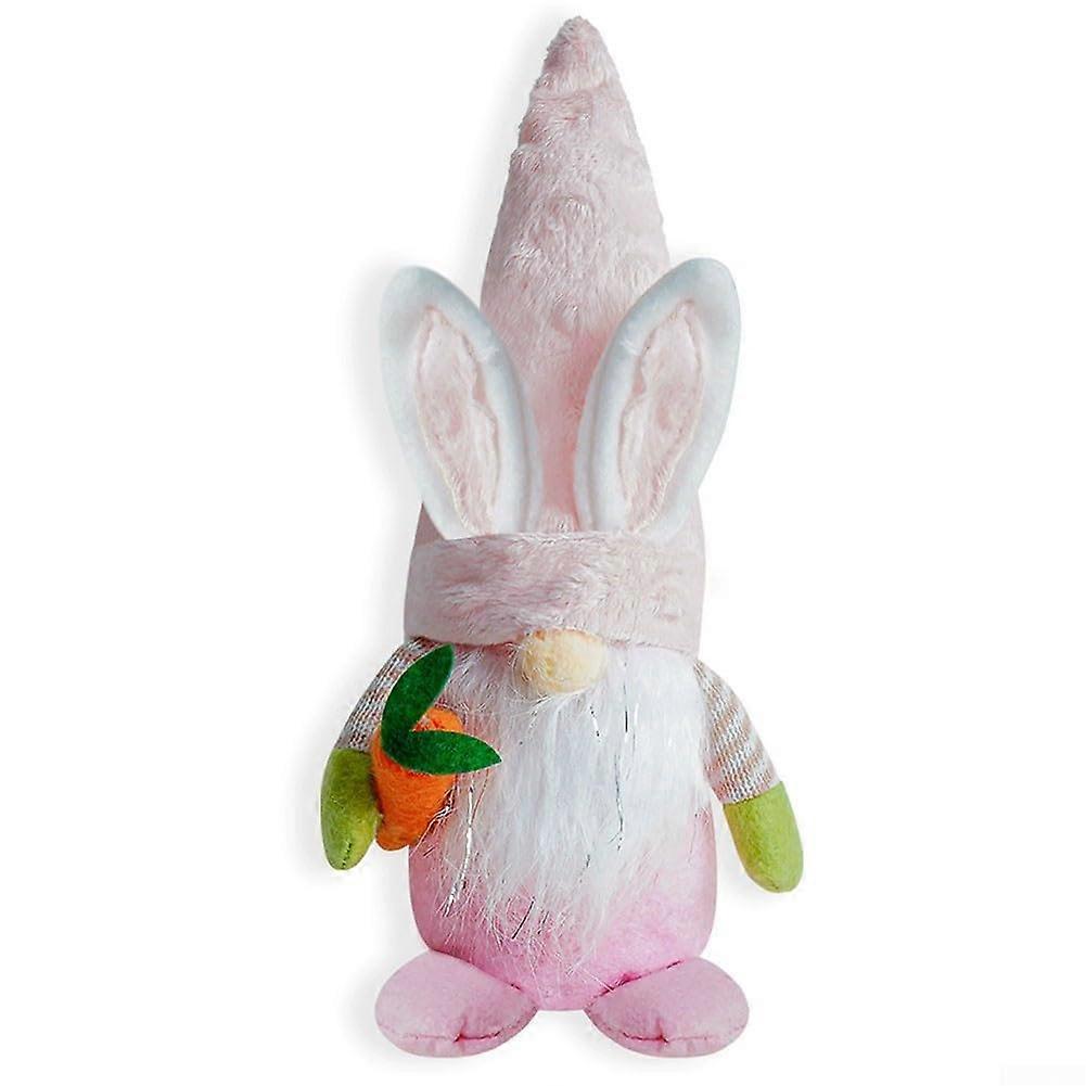 Unique dwarf bunny doll to enhance your Easter atmosphere (pink)