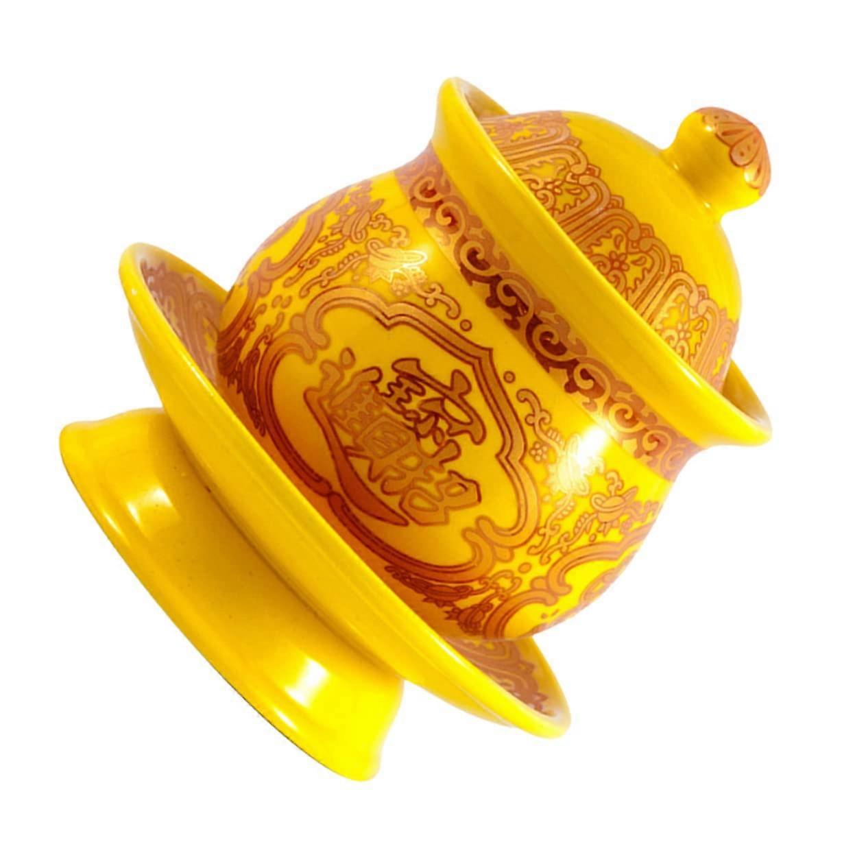 Buddhist Offering Water Cups Set of 2, Ceramic Buddha Altar Cups for Holy Water Offerings, 250ml