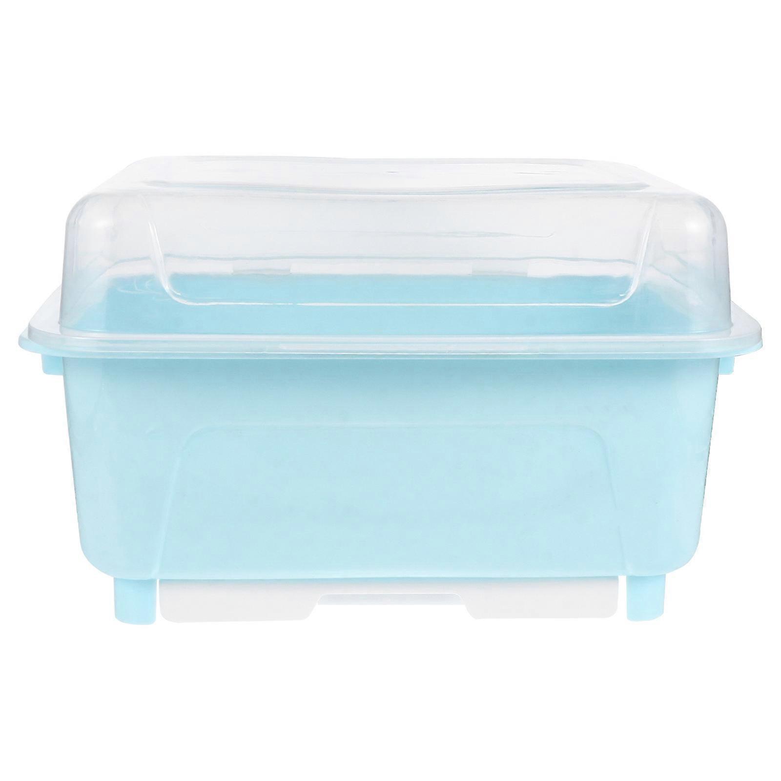 Multi Functional Kitchen Storage Box with Transparent Cover – Space Saving Cutlery and Bowl Holder with Water Drain Design for Easy Organization