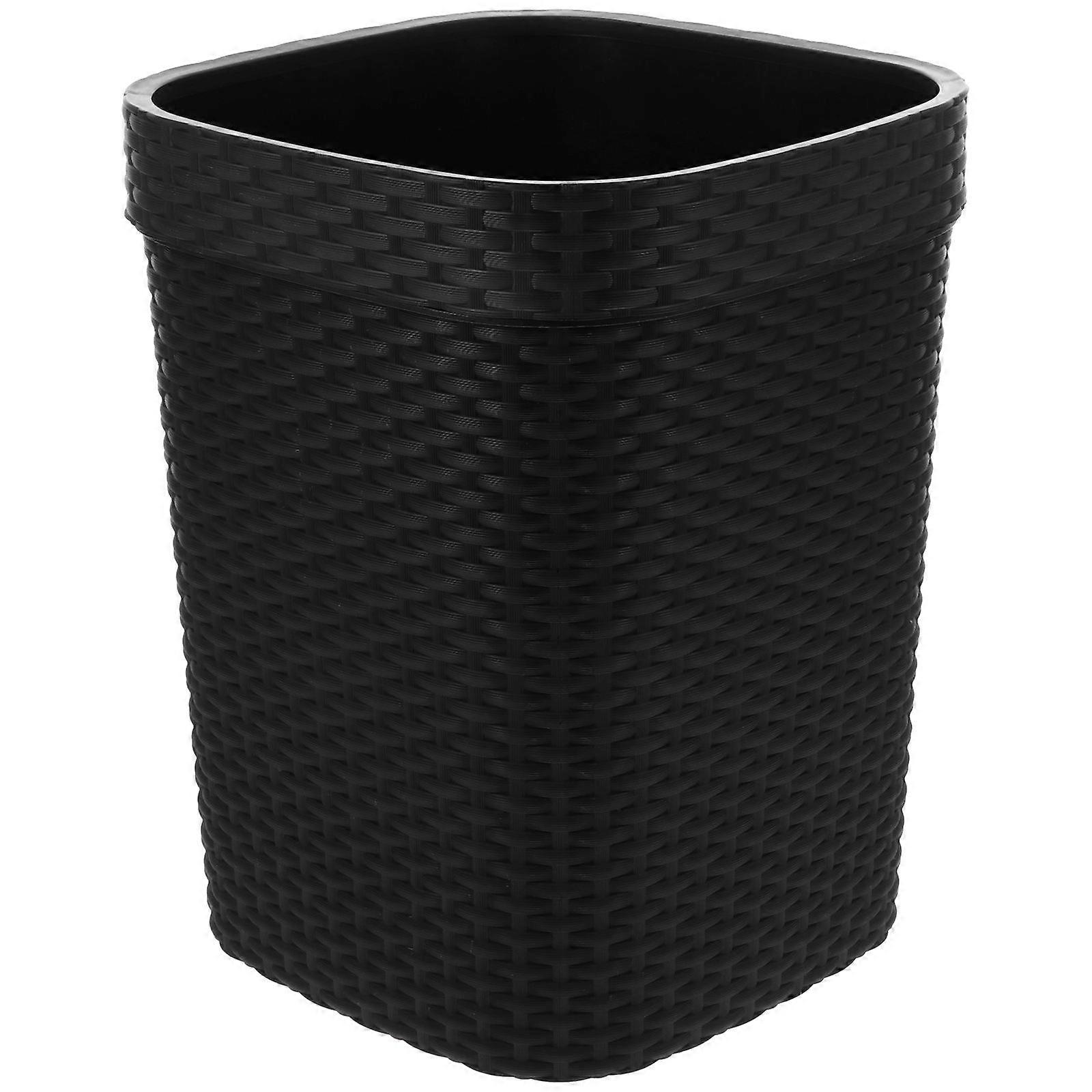 Trash Can For Office Multi Purpose Waste Collection Simple Style Woven Pattern Plastic 29.00X23.00X22.50Cm 1Pack