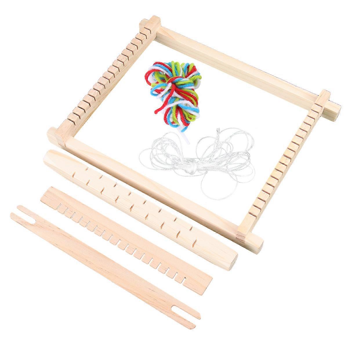 Wooden Handloom Weaving Kit for DIY Crafts – Encourages Creativity and Critical Thinking, Safe Loom for Kids' Accessory Making