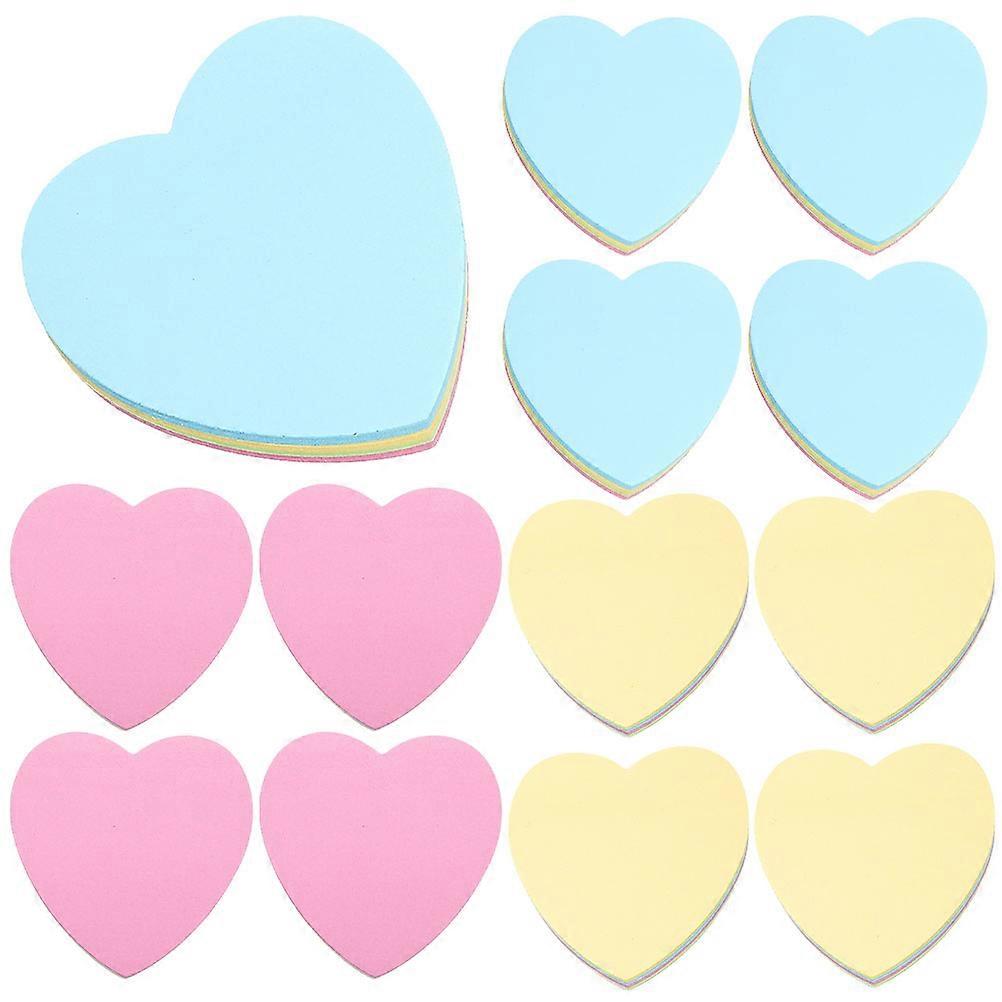 Heart Shape Memo Pads   12pcs Adhesive Note Stickers for Daily, Office, School Use   Creative Reminder Notes with Cute Design for Students & Friends
