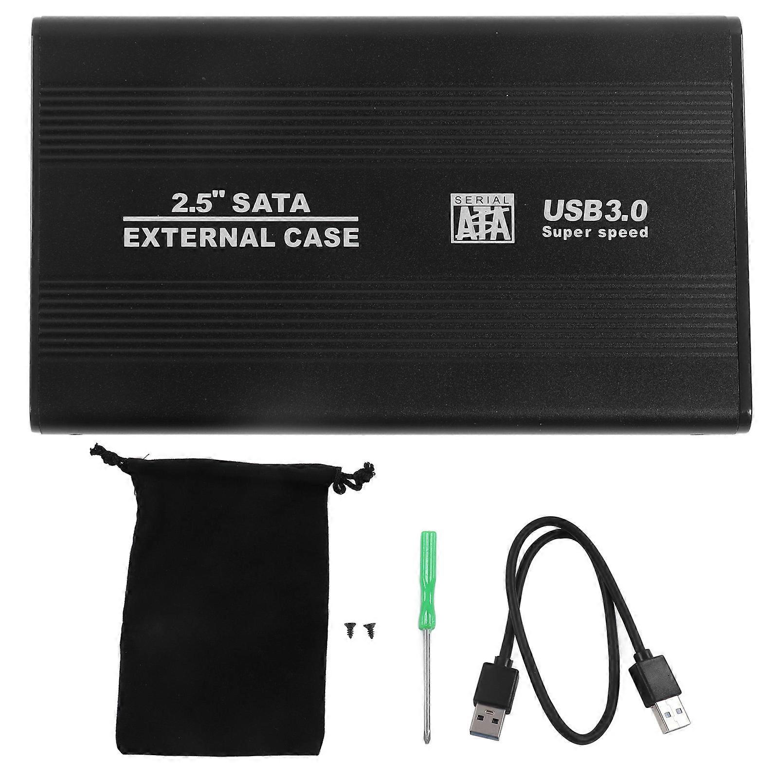 2.5 inch 4TB External Hard Drive Enclosure with LED Indicator, Aluminum Case, USB 3.0 5Gbps Port, Hot-Swappable, Black (Hard Drive Not Included)