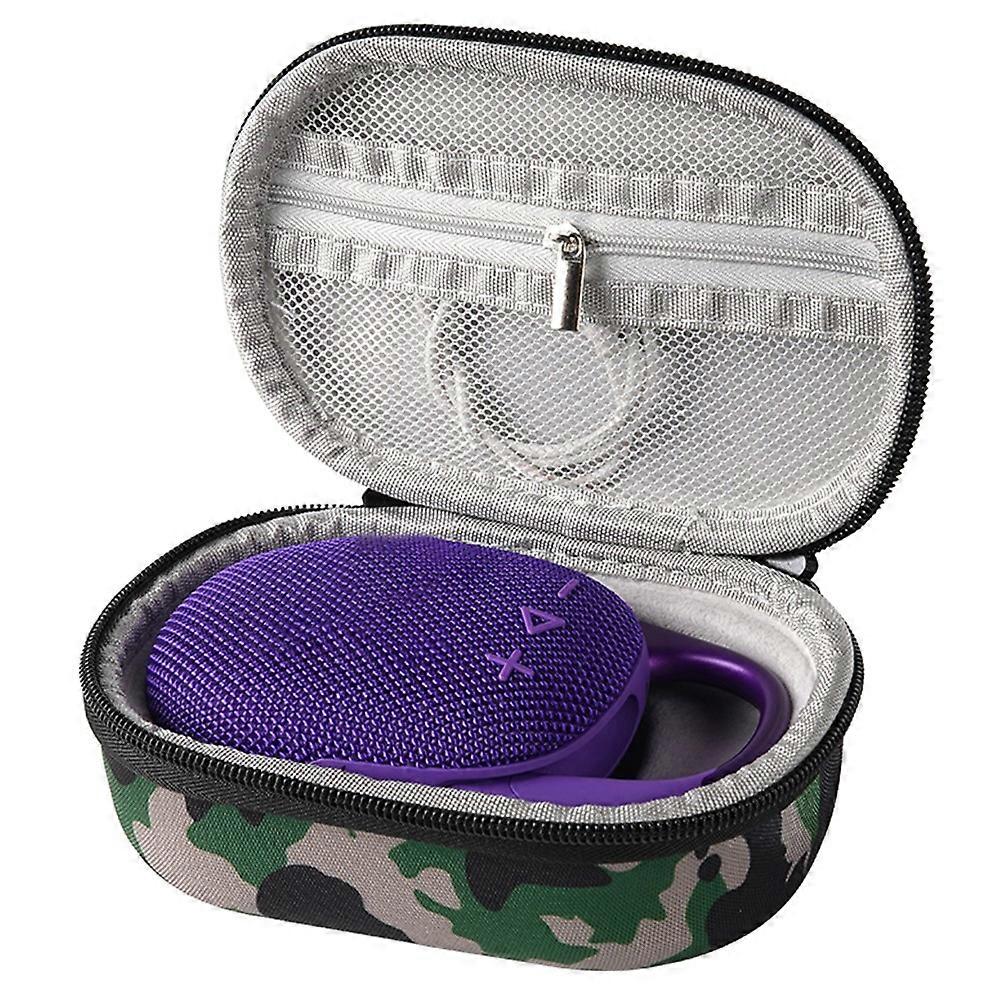 For JBL Clip 5 Bluetooth-compatible Speaker Storage Bag EVA Hard Case with Carabiner and Hand Strap