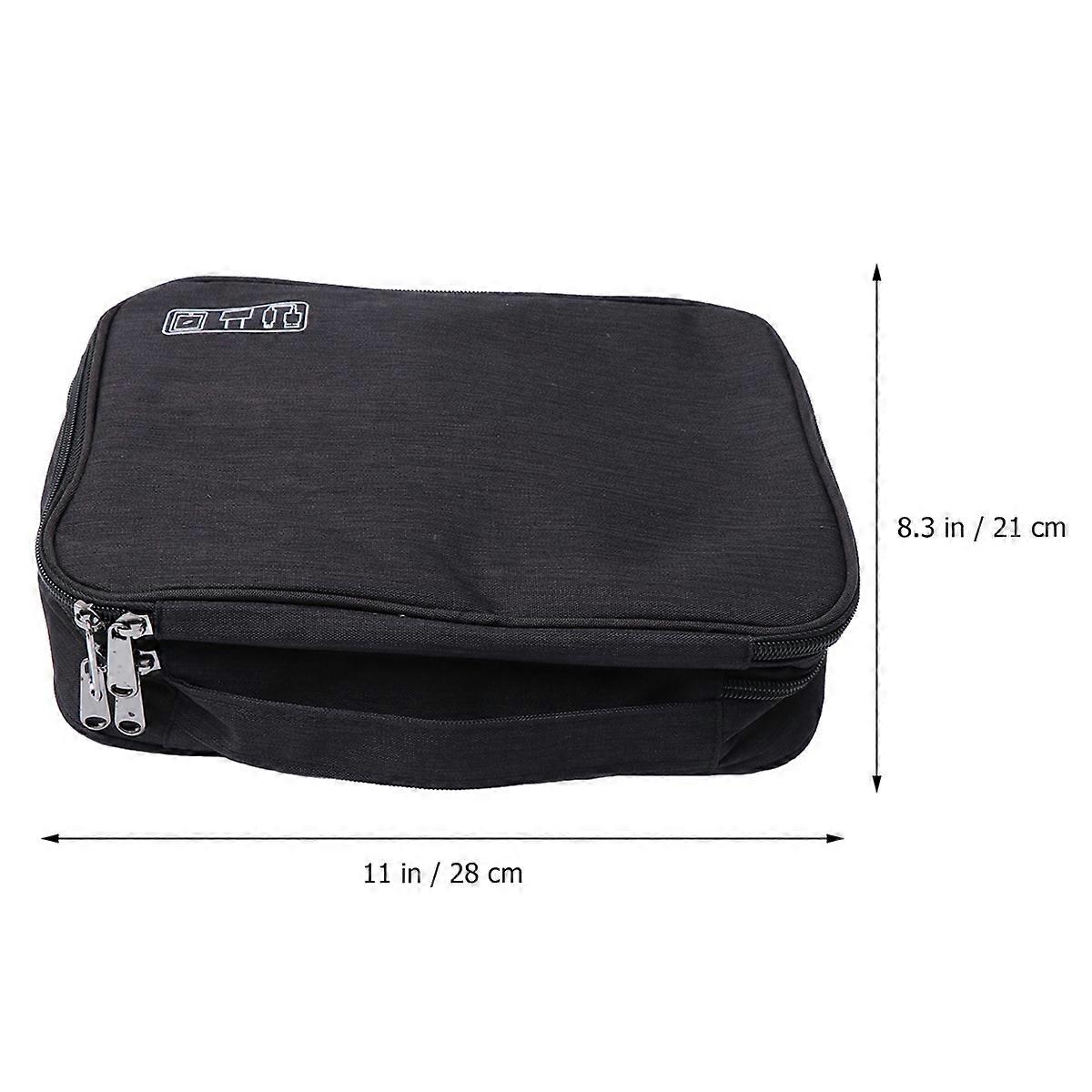 Digital Accessory Storage Bag for Electronics Users Rectangular Shape Scratch-Resistant Polyester Case 28x21x9cm 1Pcs
