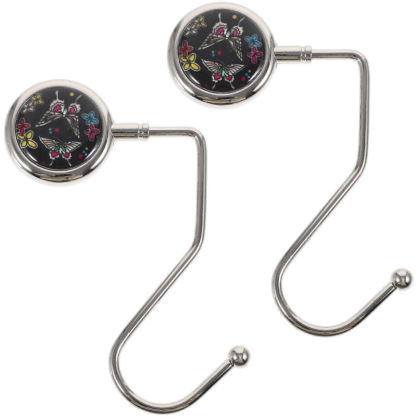 Hanging Bag Hanger Purse Hook For Table Desk Bag Hook School Use Students Zinc Alloy Butterfly Shape 2Pcs