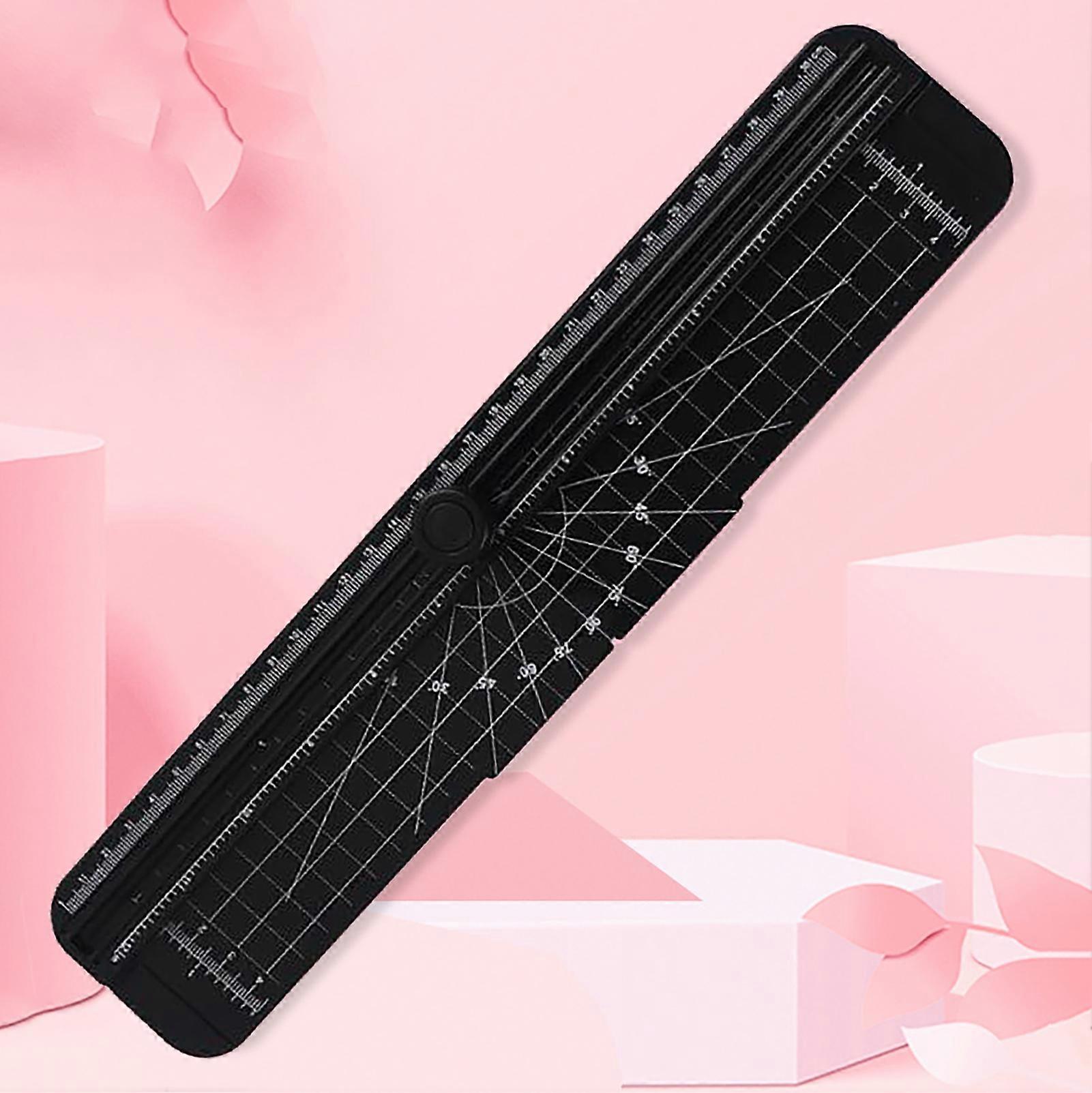 Mini Paper Cutter Precise Sliding Trimmer 328x66x16mm Black