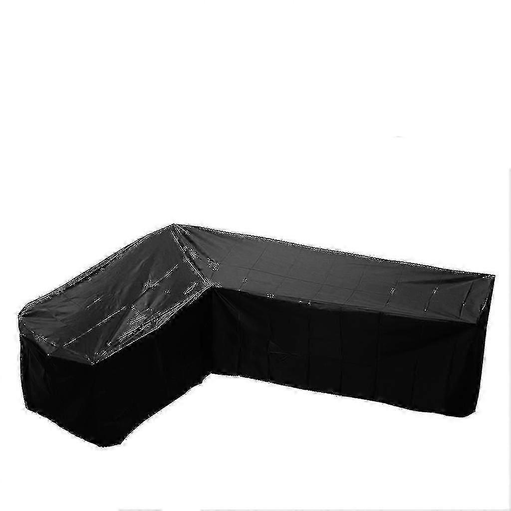 210d أكسفورد القماش على شكل حرف V أثاث حديقة غطاء الغبار أسود على شكل حرف V 270x270x90cm