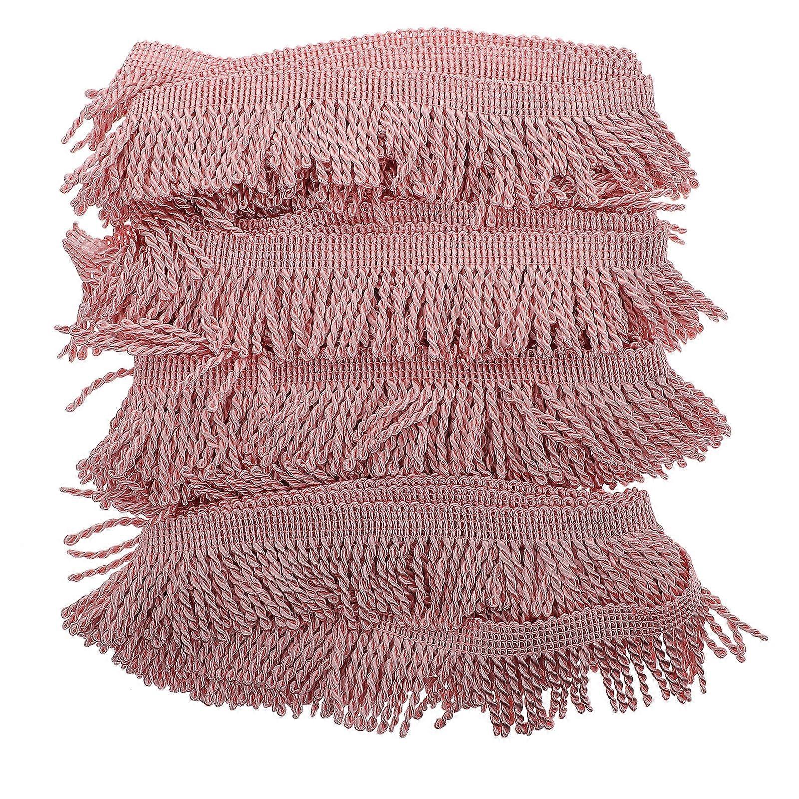 Polyester Fibre Fringe Trim Tassel Decorative Material for Curtain Making Pink 0.3X5.5X1000CM Diy Sewing 1 Roll