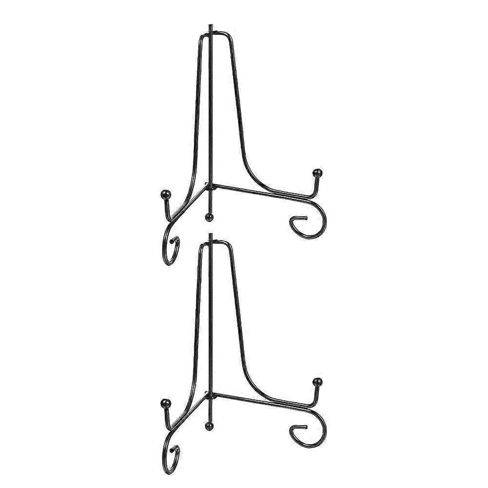 Dish Display Stand Iron Material Indoor Use 6 Inch Height Holding Plates Crafts Decor 2Pcs