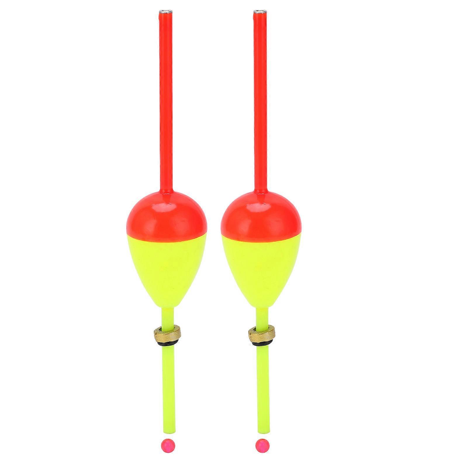 2 Pack Oval Weighted Fishing Floats and Bobbers for Crappie, Bass, Trout, Hollow, 15 x 4 x 2.9 cm