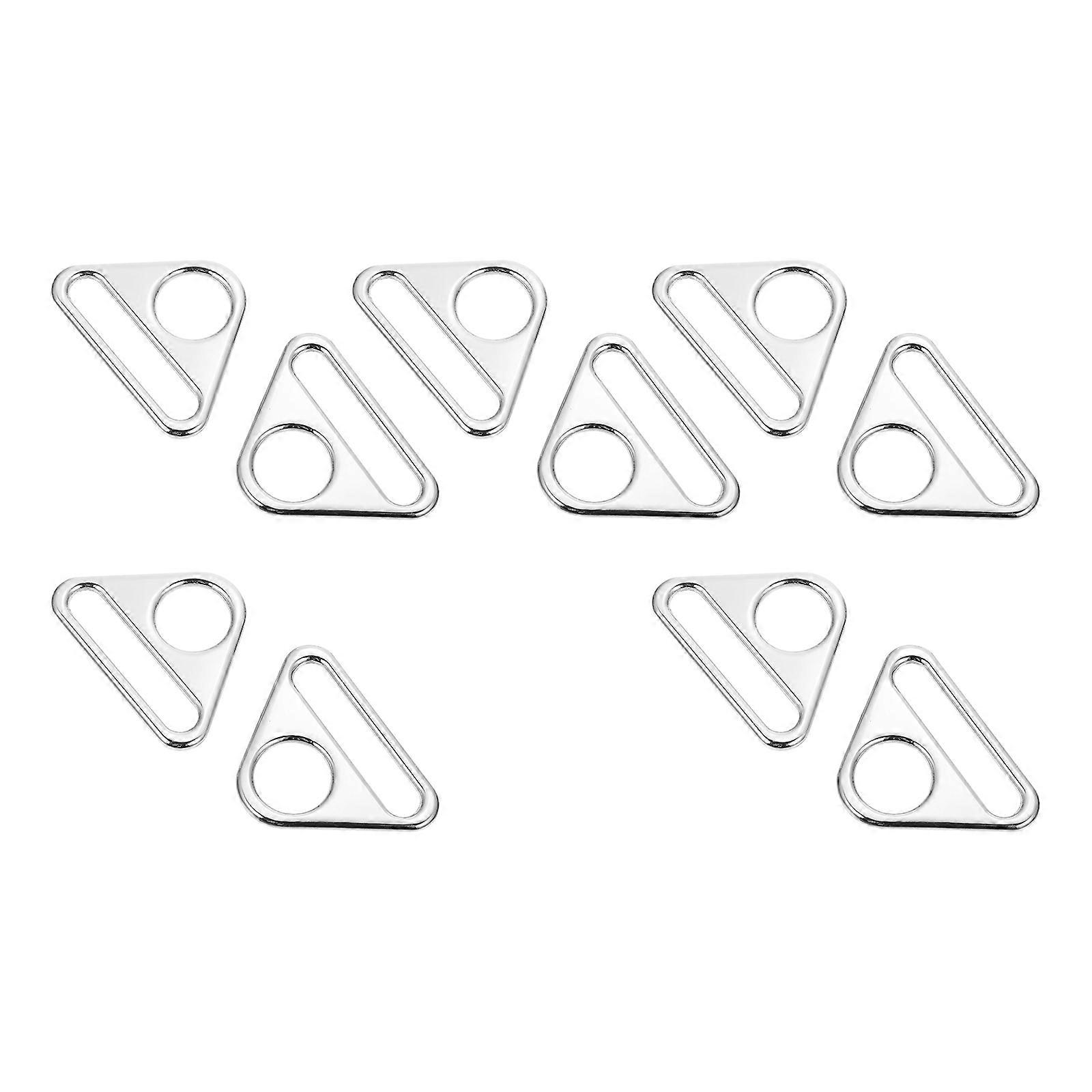 Decorative Triangle Buckles For Bag Shoulder Strap And Craft Projects Adjustable Connecting Buckles 1.73X1.26X0.20in 10Pcs