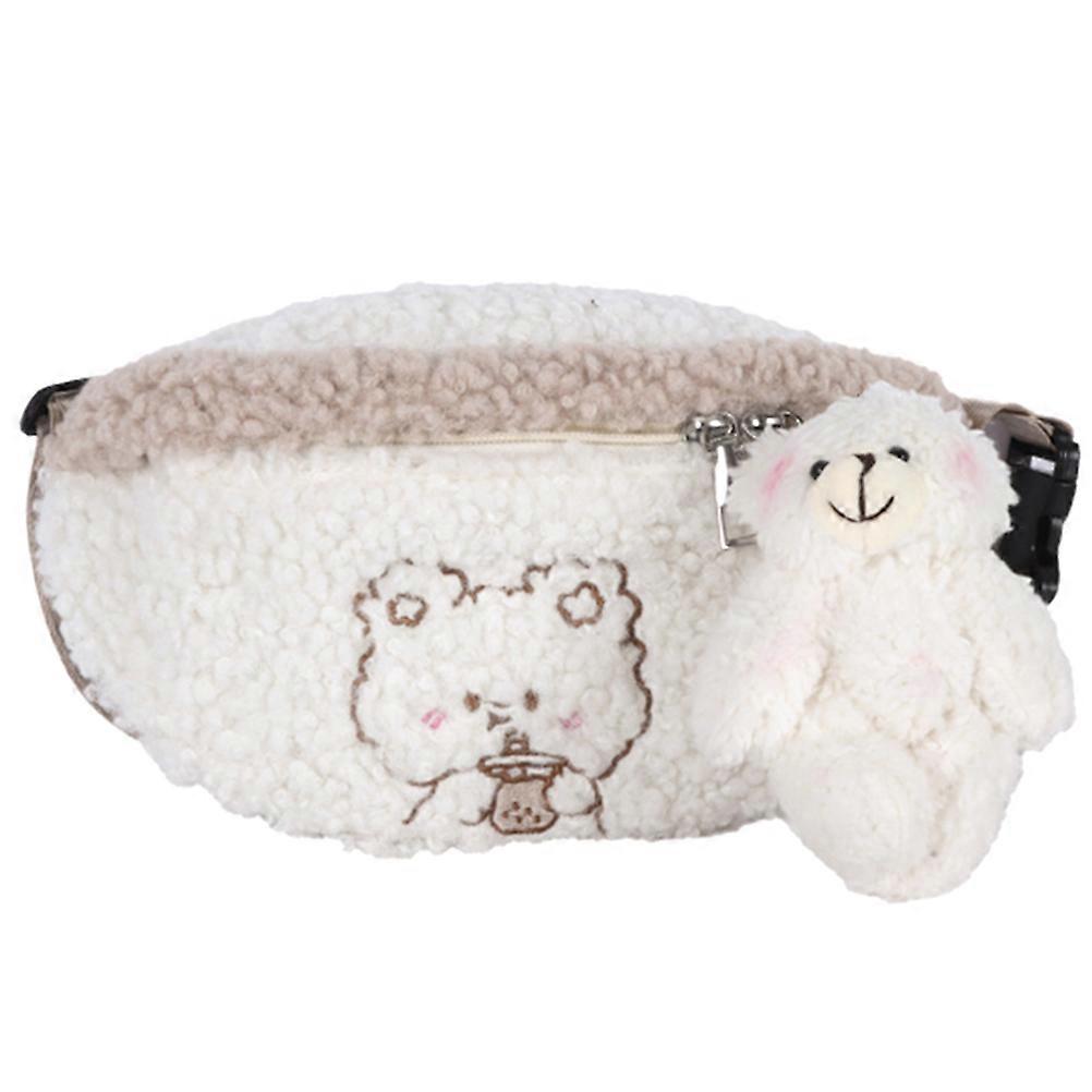 Cute Bear Pattern Waist Bag for Women and Teens – Stylish Fanny Pack with Plush Design and Storage Pouch for Daily Use and Travel