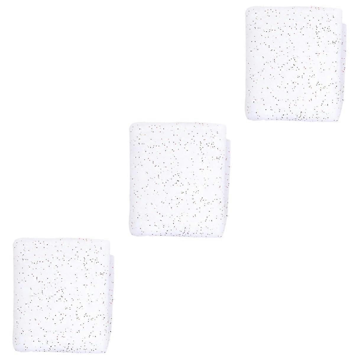 3 Sheets Artificial Snow Blanket for Winter Wonderland, Large Fluffy White Cotton Snow Carpet, Snow Silk Tooth Silk