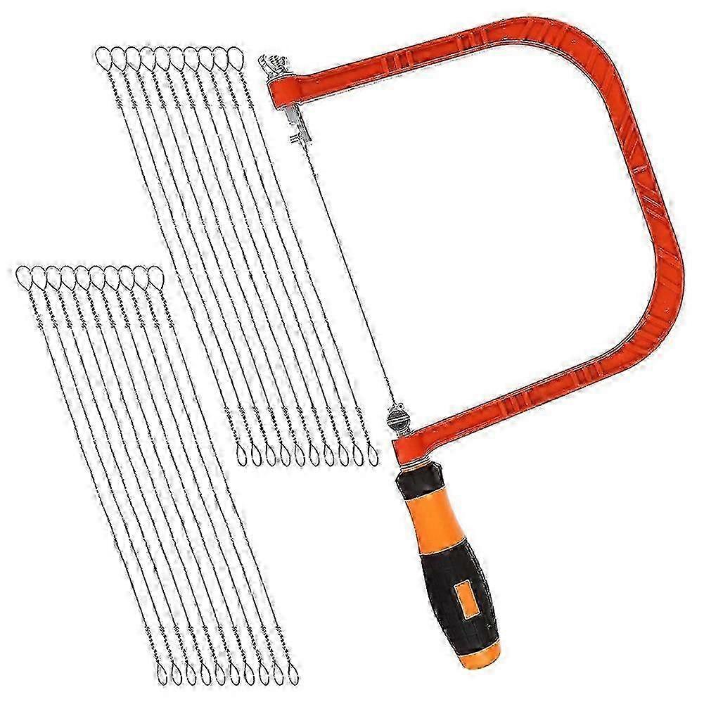 6 Inch Coping Saw Hand Saw with Coping Frame and Extra 20 Pcs Replacement Blades Set for Wood