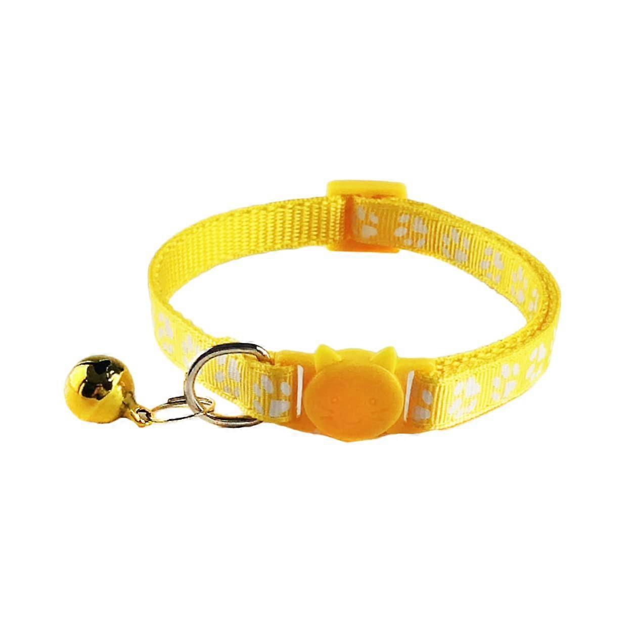 5Piece Cat Collar Set with Bells, Adjustable, Durable, Colorful