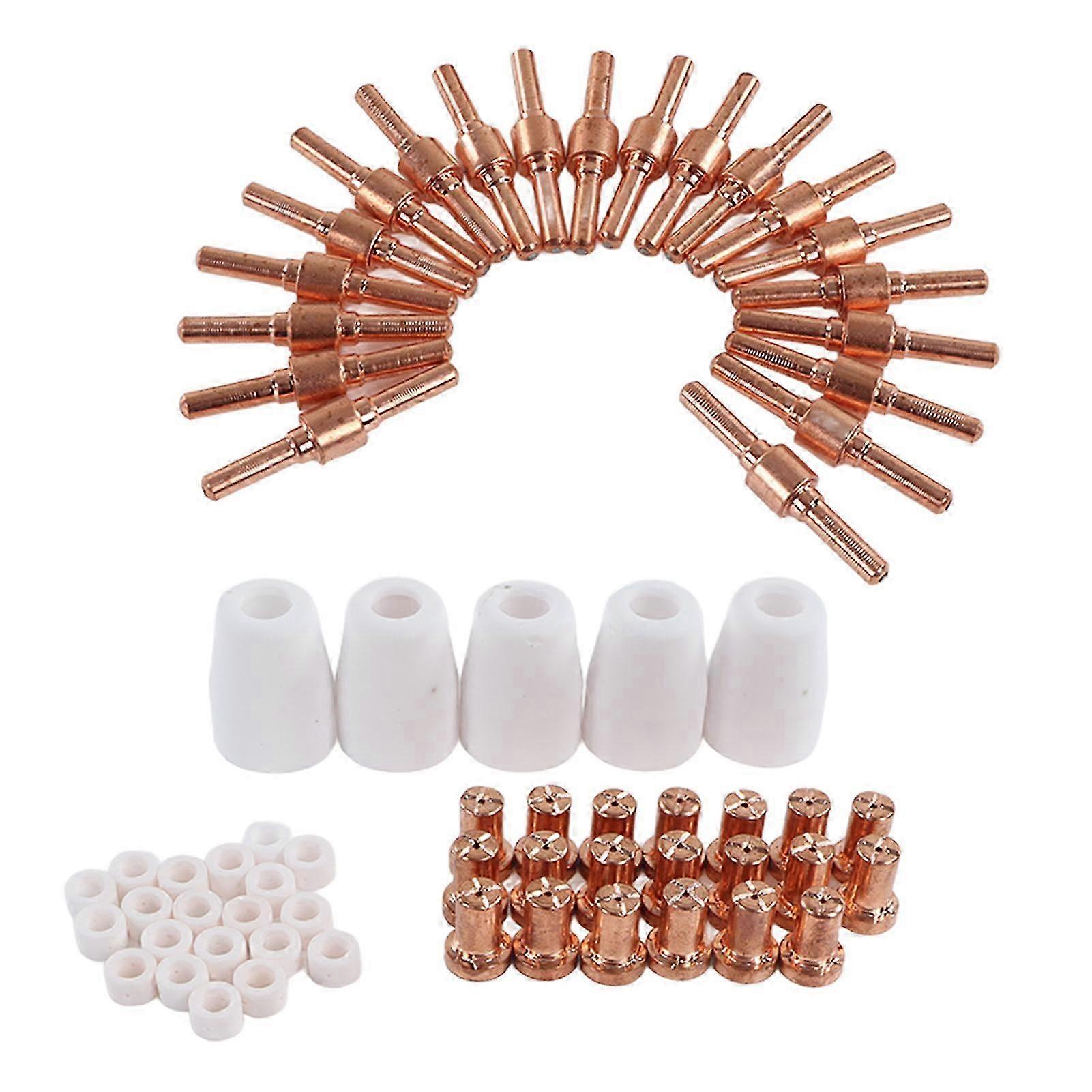 65Pcs Plasma Consumables Set for Plasma Torch Electrode Tip Shield Cup Swirl Ring Replacement Kit