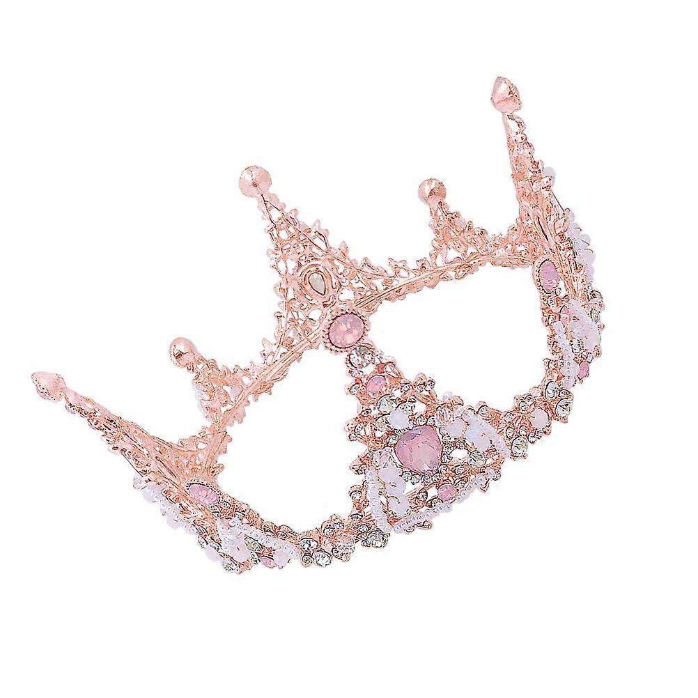 Pink Crown Headband for Adornment Graceful Hair Decoration for Kids and Adults 1 Pc