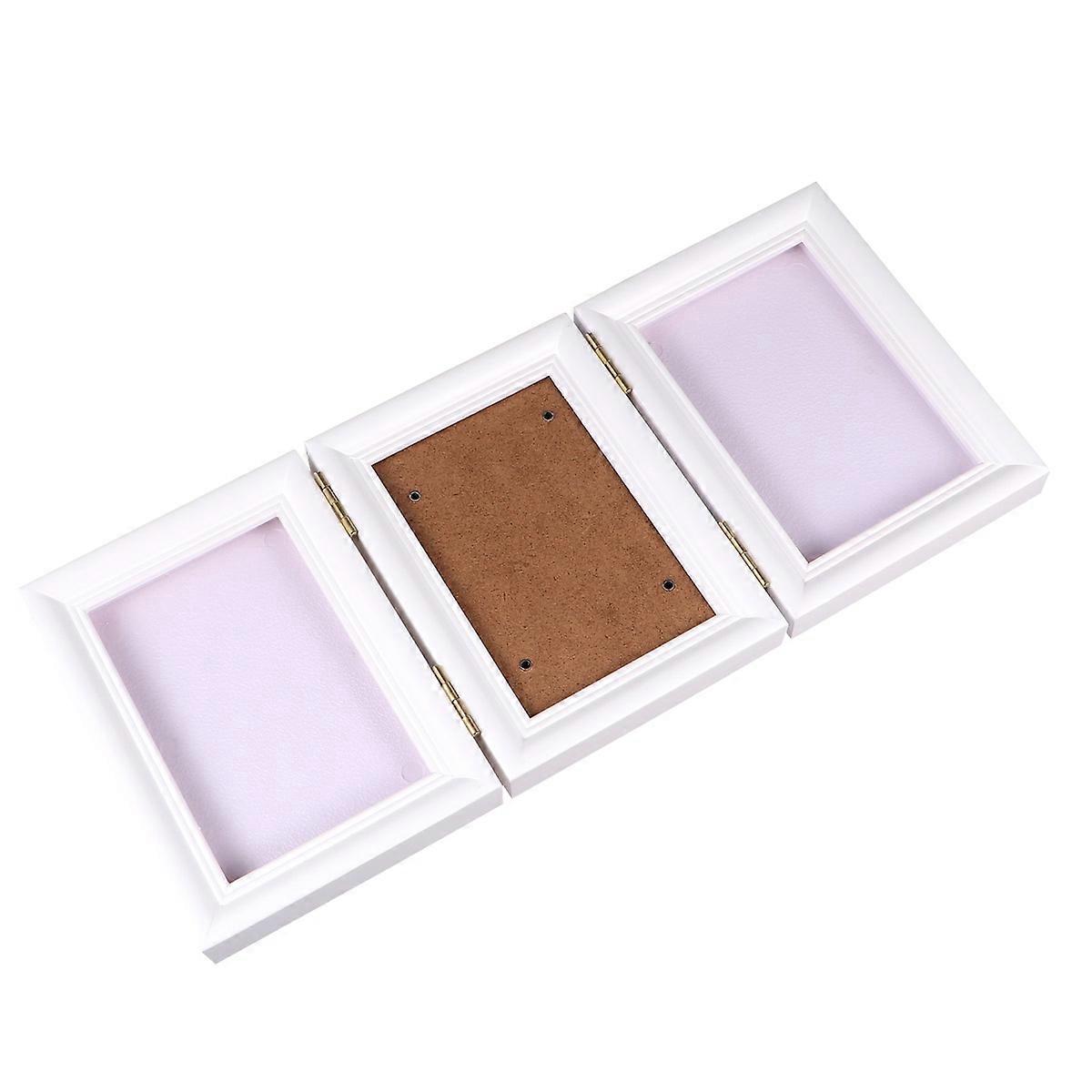 Commemorative Paw Print Photo Frame Pet Souvenir Photo Frame Home Decoration 3-Fold Shape 1Pack