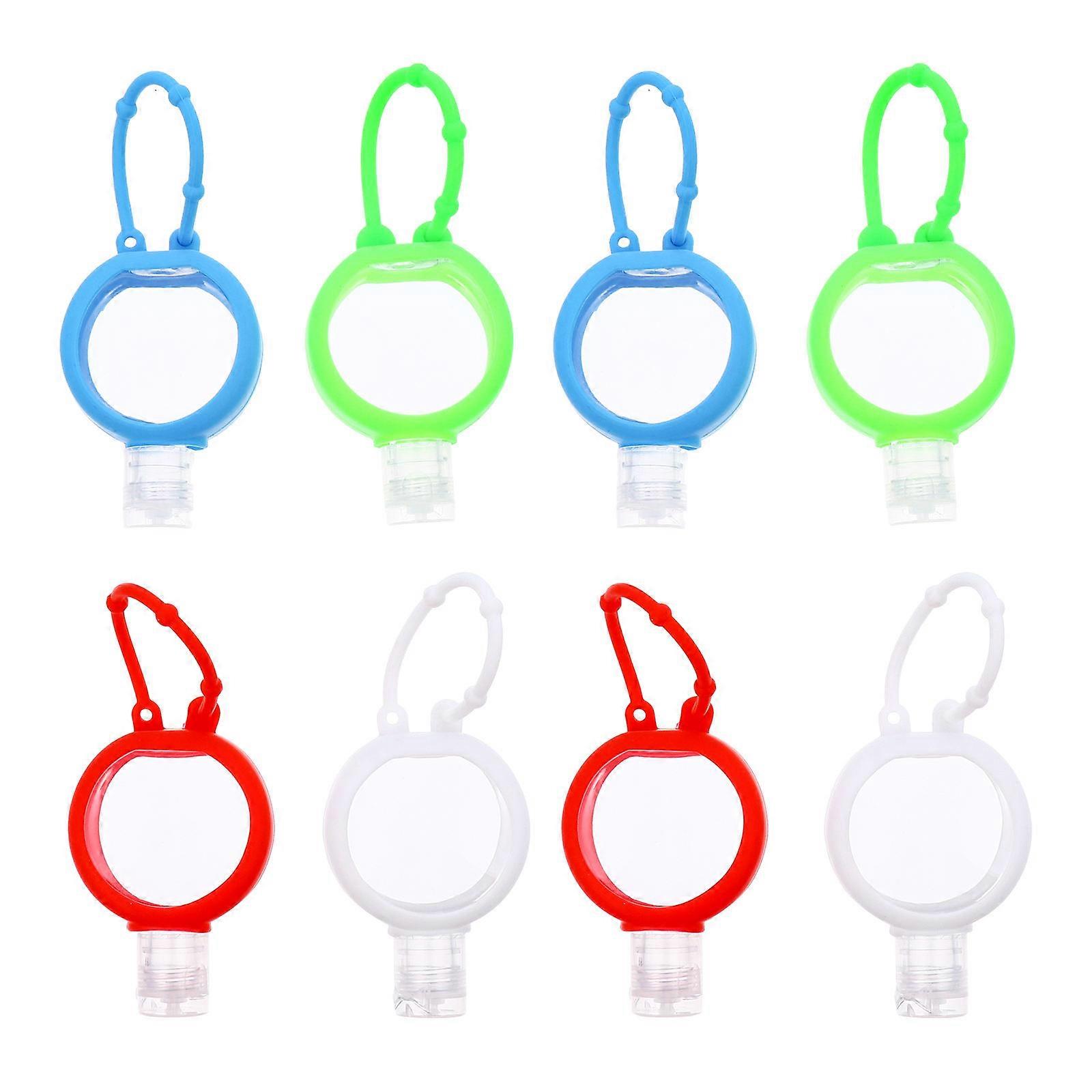 Refillable Empty Bottles Carrier Hand Bottles with Holder Leak-Proof Travel Daily Use Assorted Color 8 Sets