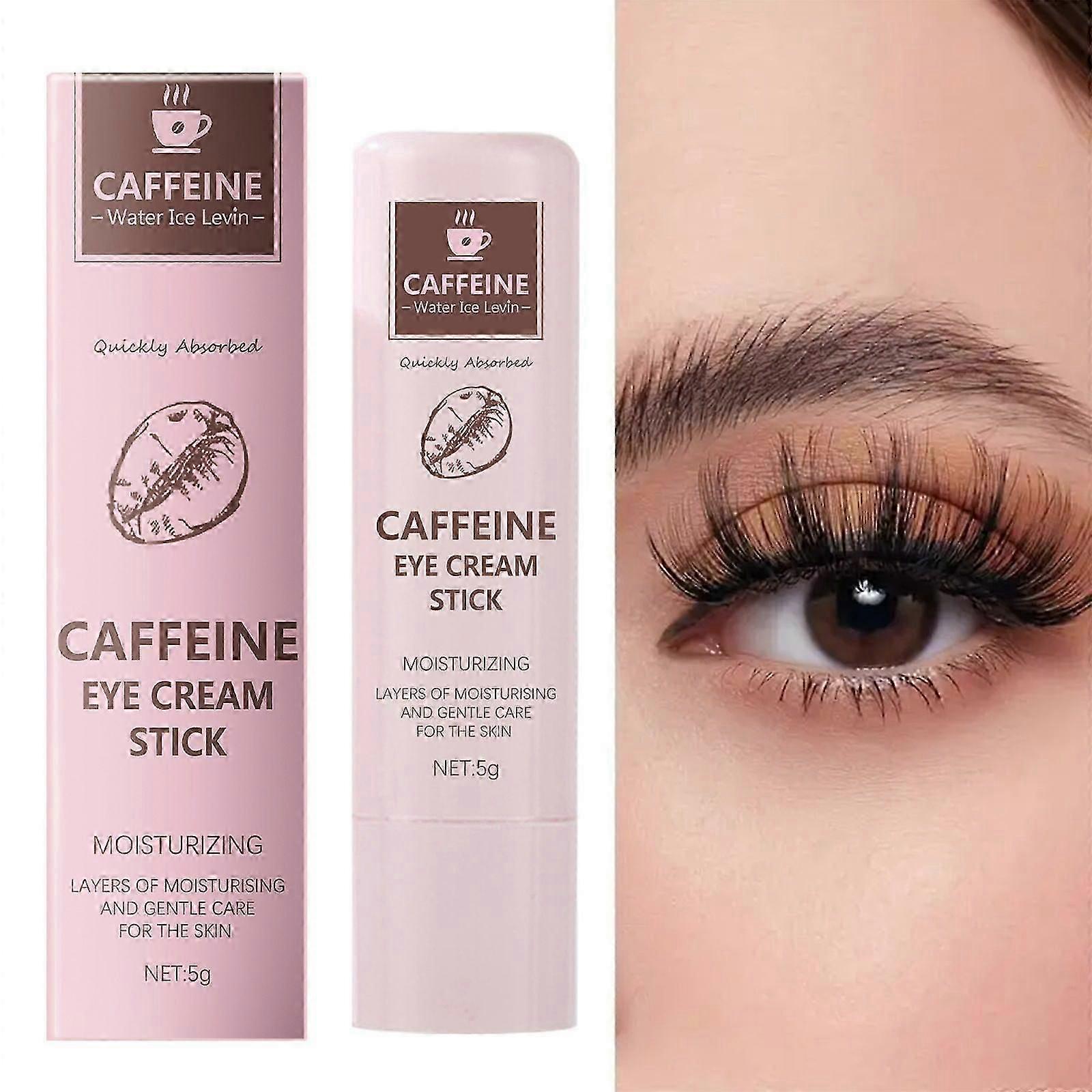 Caffeine Eye Stick مع الريتينول ، كريم العين بالكافيين للهالات السوداء كريم مرطب تحت العين لمكافحة الشيخوخة يقلل الخطوط الدقيقة ويرطب وينعم