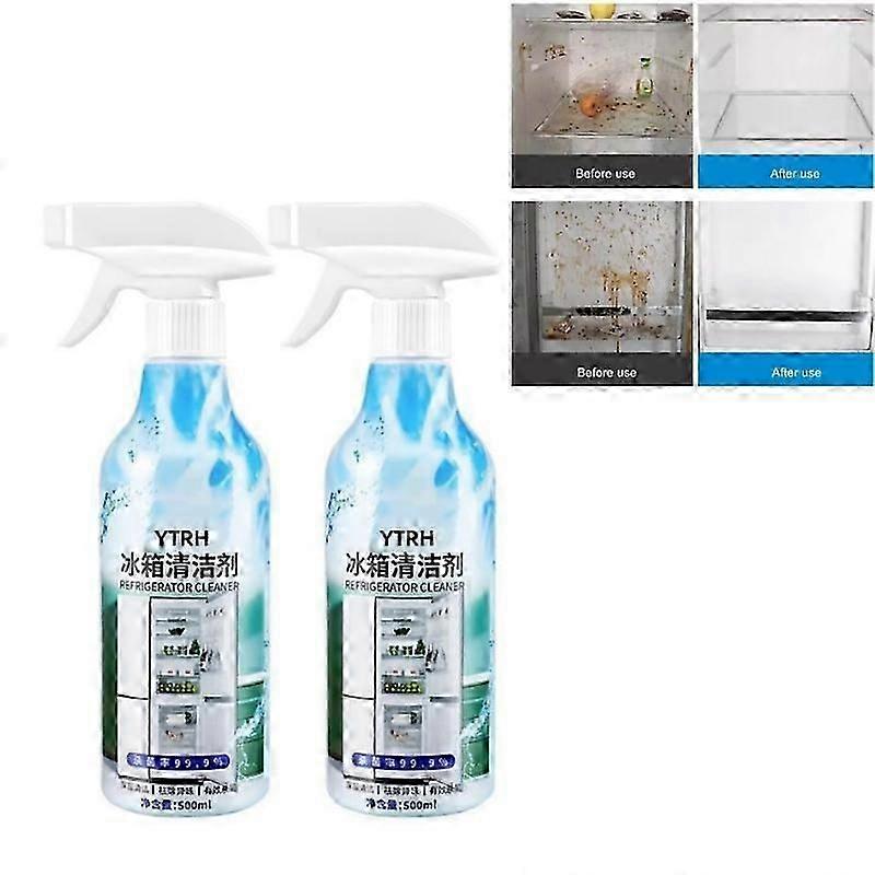 2x Refrigerator Deodorant Cleaner, Freezer Fridge Odor Eliminato, 120Ml Cleaning Spray For Inside Refrigerator