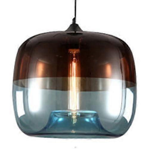 Nordic style glass pendant light, singlehead hanging lampshade, balcony pendant light, builtin light blue