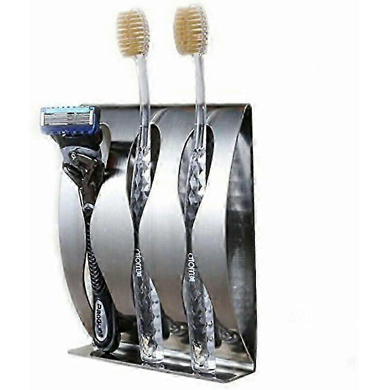Stainless Steel Wall Mounted Toothbrush & Razor Holder