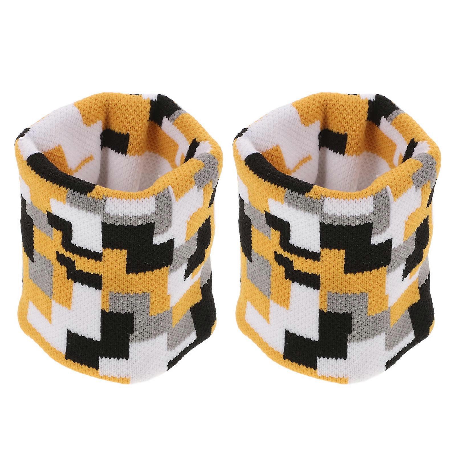 Camouflage Checkered Elastic Wrist Sweatbands Comfortable Support Bracer for Running Exercise Breathable Wraps