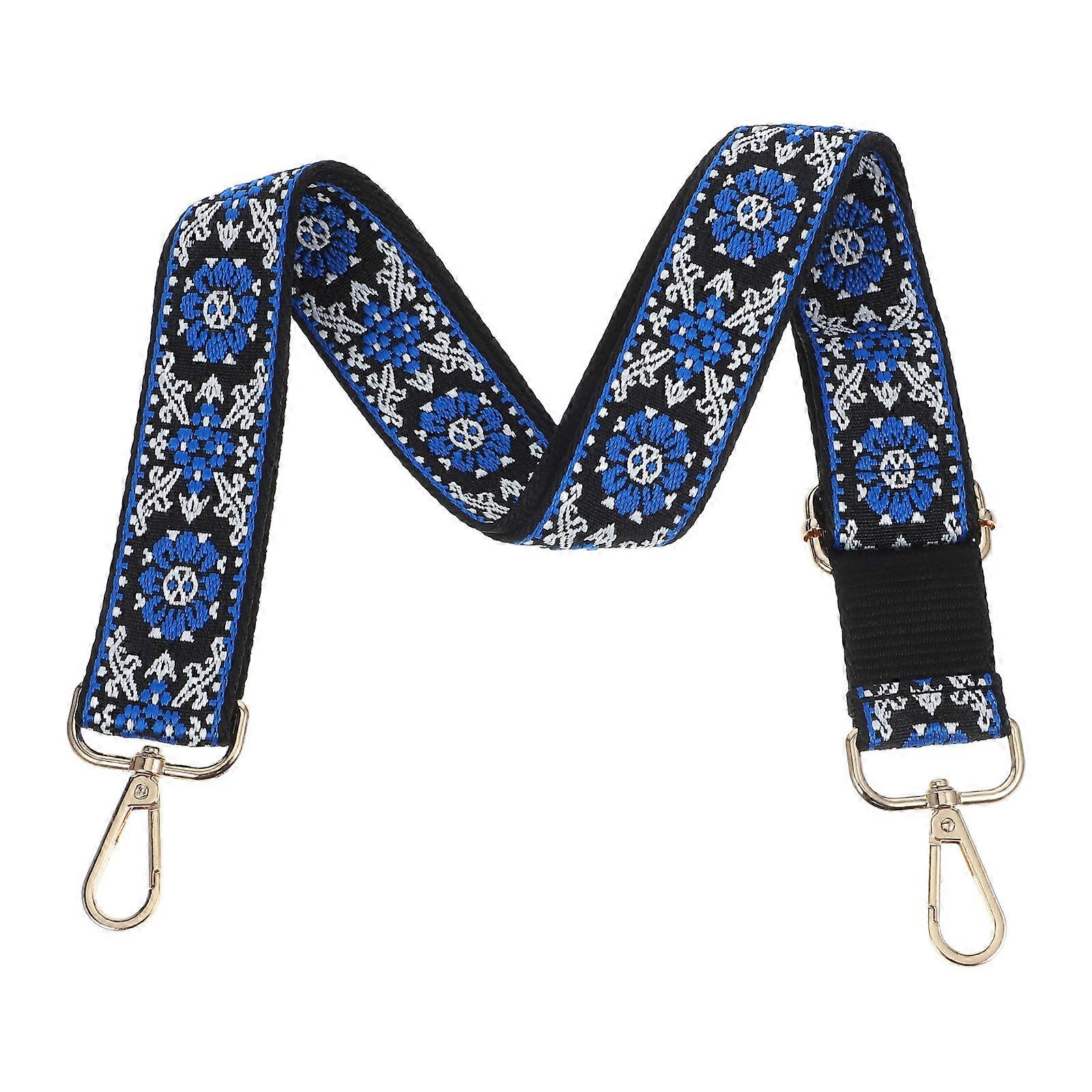 Adjustable Floral Embroidered Wide Canvas Purse Strap for Handbag Replacement – Versatile Shoulder Strap with Unique Designs