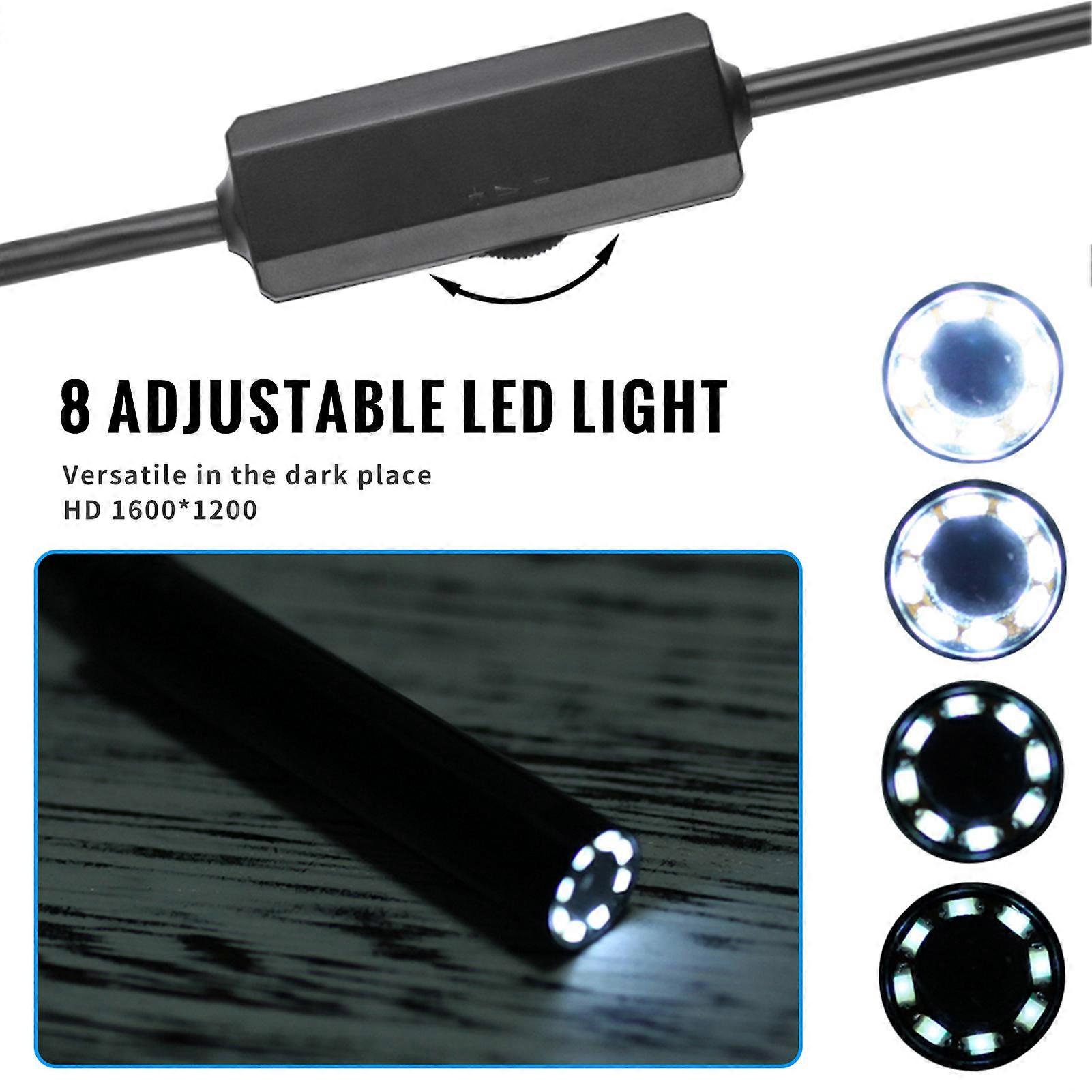 Borescope 1200P HD Wireless 8 LED Lights IP68 Proof Borescope Compatiable with Android IOS for Win