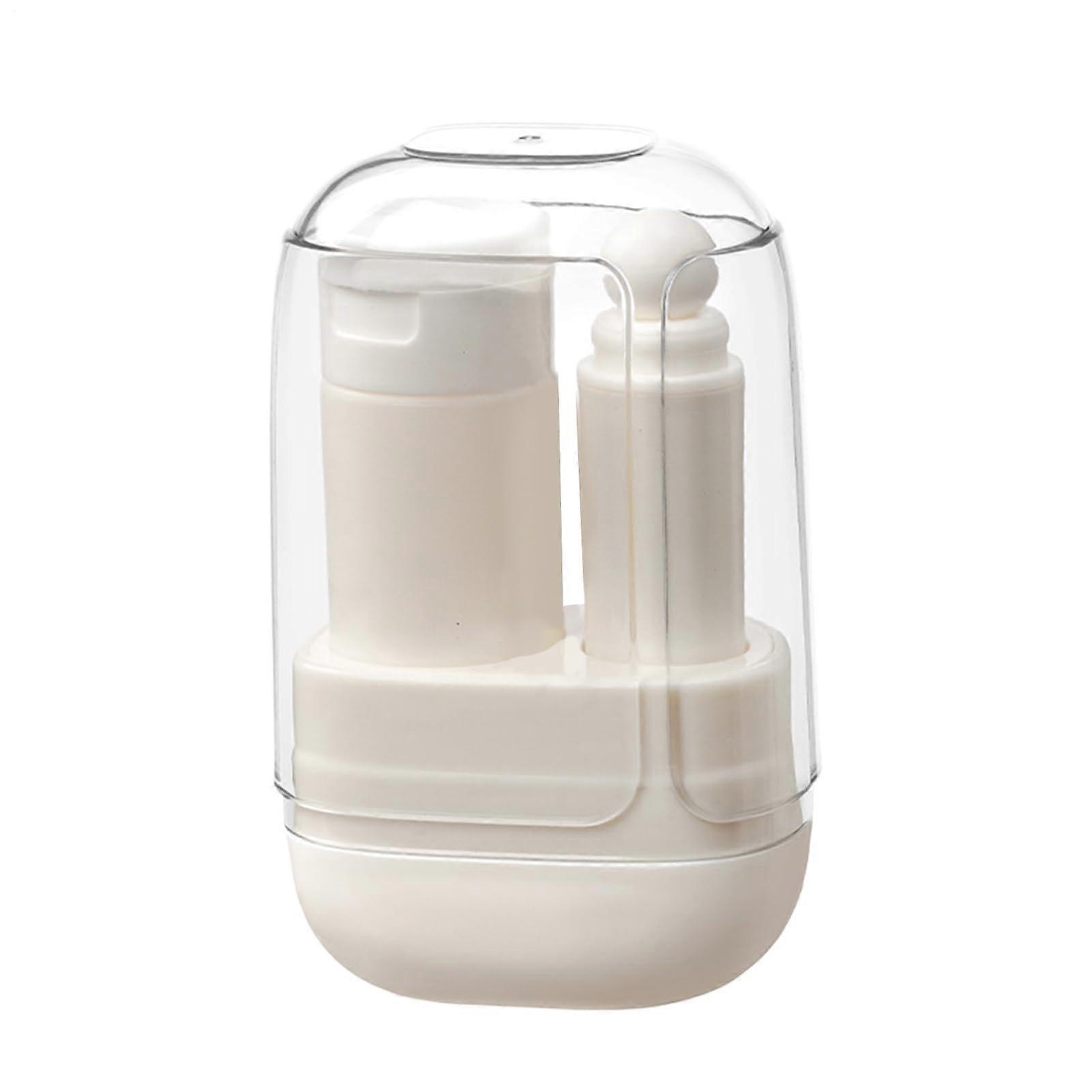 Toothbrush Travel Kit with Foldable Cup Holder, Ergonomic Design, Compact Toiletry Organizer for Business and Daily Use, White
