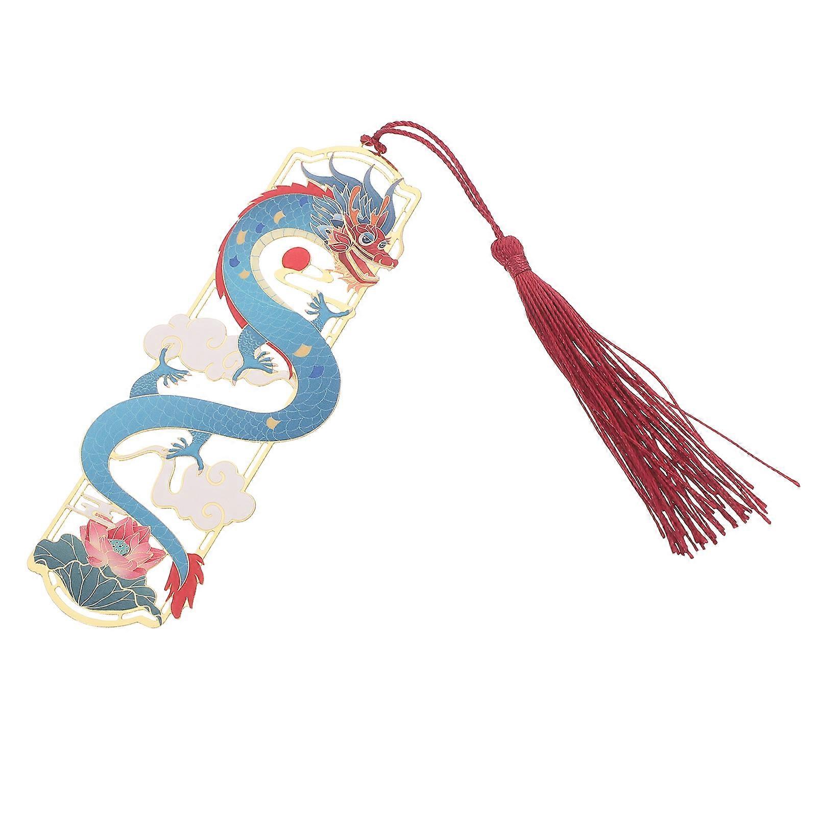 Dragon Theme Metal Bookmark present Various Occasions Copper Hollow 1Set