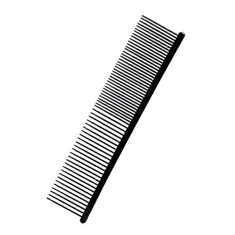 Steel Comb For Dog Grooming Pet Flea Comb Stainless Steel Round Head Single Loose Removal Black 1Pack