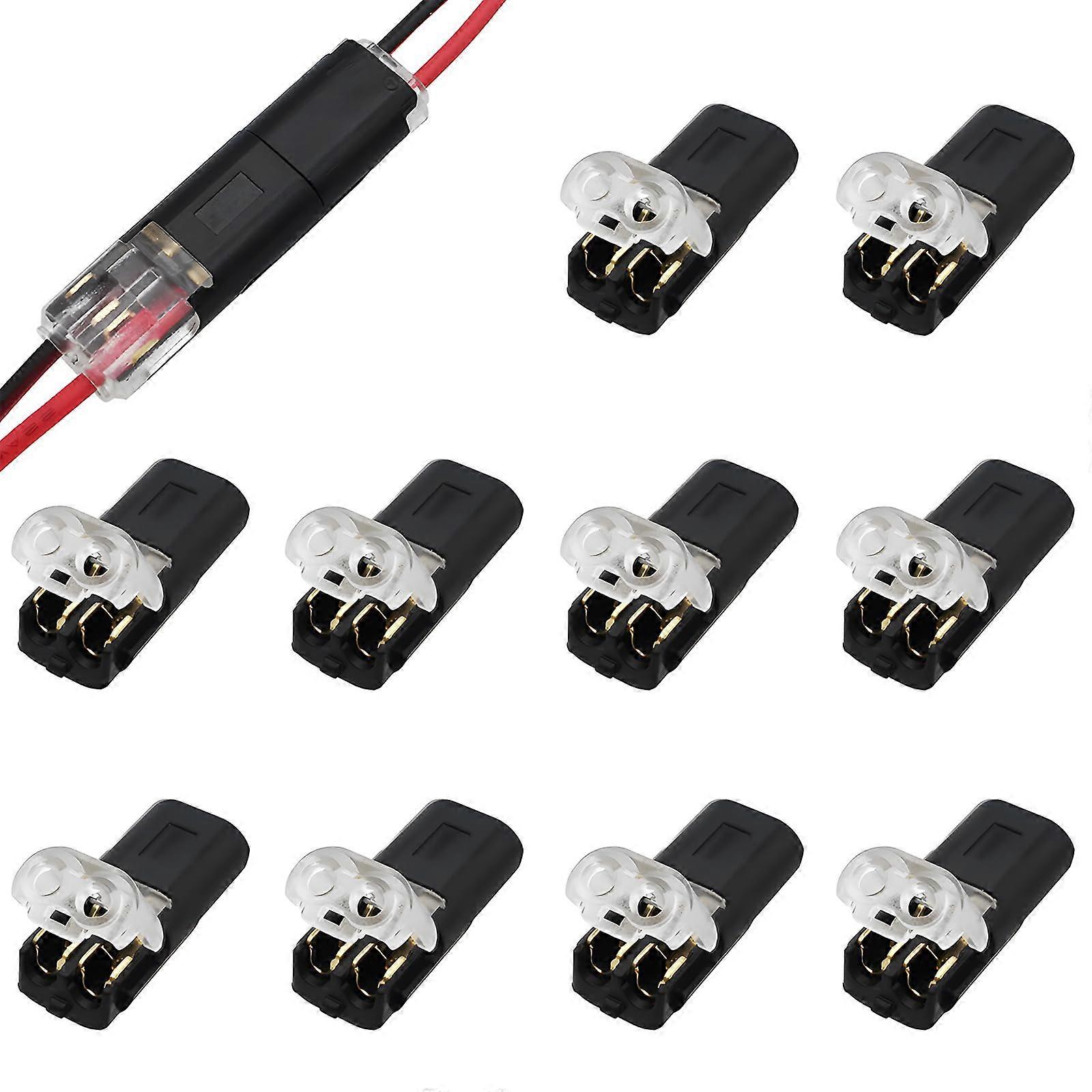 Low Voltage Connectors 2-Pin Quick Connectors for 18/22 AWG Cable, Pack of 10, No Stripping Required, Durable Design