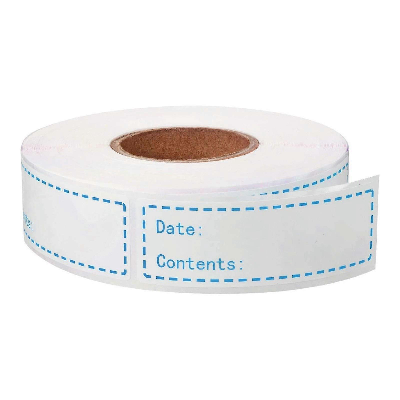 Label Stickers 500 Pieces Roll Self-Adhesive Food Storage Date Labels for Containers Bottles Glass Freezer Blue