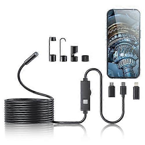 Endoscope Camera with Light,1920P HD Borescope Tools with 8 Adjustable LED Lights, Endoscope with Semi-Rigid Snake Camera